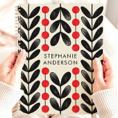 Zwarte en Rode Botanische Bladeren Bessen Custom N Planner