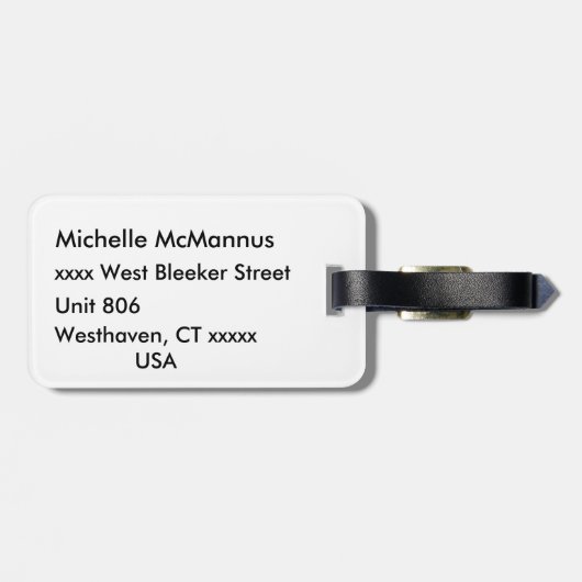 Zwarte en rode buffel gespeeld bagagelabel (Achterkant horizontaal)