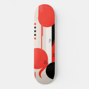Zwarte en rode cirkels en vormen skateboard