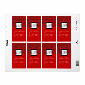 ZWARTE EN RODE DAMASKMONOGRAM, ETIKET (Full Sheet)