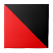 Zwarte en rode diagonale vlag tegeltje (Voorkant)