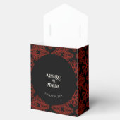 Zwarte en rode Floral gothic Dark Elegant Wedding Bedankdoosjes (Geopend)