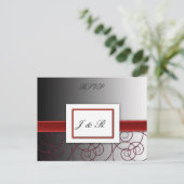 Zwarte en rode gegradueerde trouwset uitnodiging briefkaart (Staand voorkant)