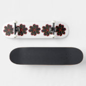 Zwarte en rode glitter-vacht skateboard (Horizontaal)