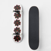 Zwarte en rode glitter-vacht skateboard (Voorkant)
