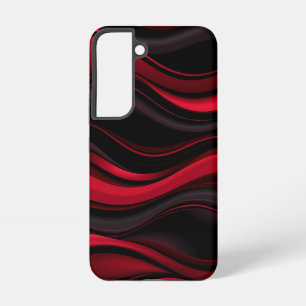 Zwarte en Rode Golven Patroon Bold Abstract Ontwer Samsung Galaxy Hoesje