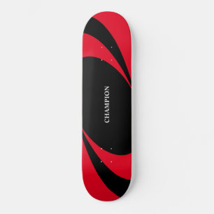 Zwarte en rode golvende lijnen skateboard