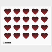 Zwarte en rode gradiënt. hart sticker (Vel)