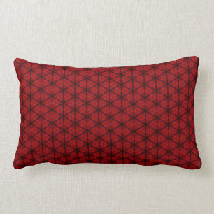 Zwarte en rode Hexagon Lumbar Pillow Kussen