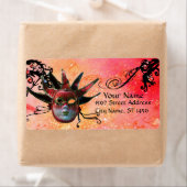 ZWARTE EN RODE JESTER MASK , Masquerade Party Etiket (Insitu)