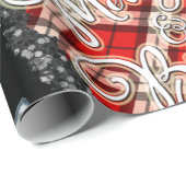 Zwarte en rode kerst cadeaupapier (Rol Hoek)