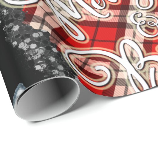 Zwarte en rode kerst cadeaupapier (Rol Hoek)