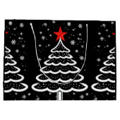 Zwarte en rode kerst groot cadeauzakje (Achterkant)