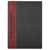 Zwarte en rode kunstleder klembord (Achterkant)