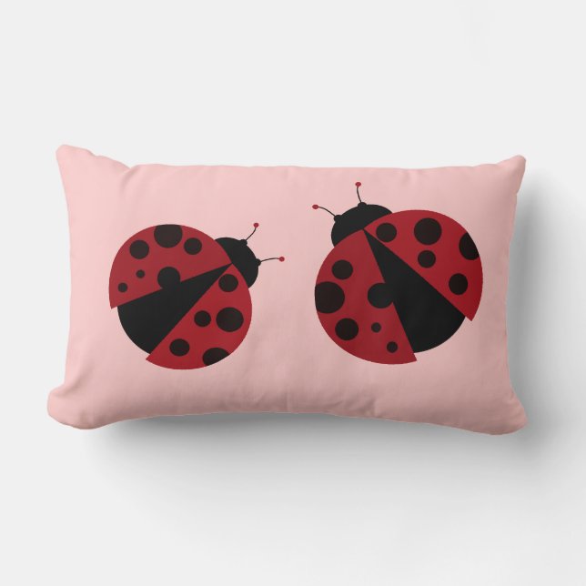 zwarte en rode ladybug kussen (Voorkant)
