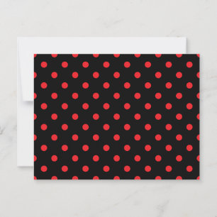 Zwarte en rode poka Dots Briefkaart