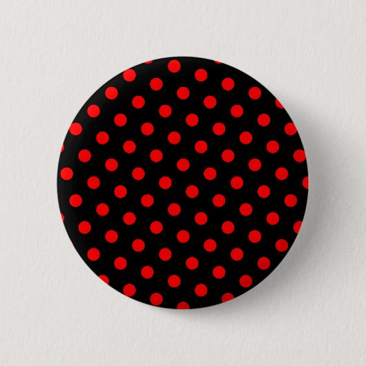 Zwarte en rode poka Dots Ronde Button 5,7 Cm (Voorkant)
