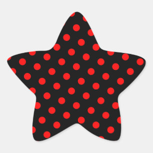 Zwarte en rode poka Dots Ster Sticker