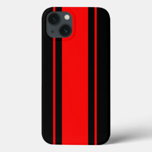 Zwarte en rode raceband iPhone 13 hoesje