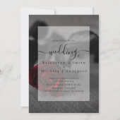 Zwarte en rode rozen Gotische trouw uitnodiging (Voorkant)