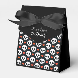 Zwarte en rode Skull Favor Box Bedankdoosjes