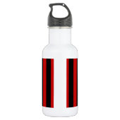 Zwarte en rode streep waterfles (Achterkant)
