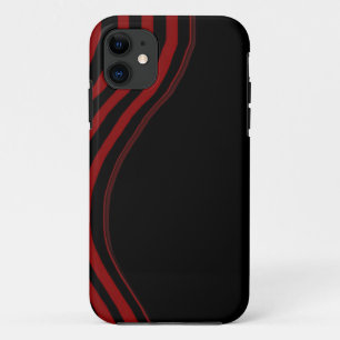 zwarte en rode strepen iPhone 11 hoesje