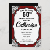 Zwarte en rode Tattoos verjaardag Kaart (Voorkant / Achterkant)