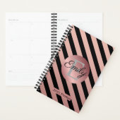 Zwarte en Roos Gold Stripe 20XX-planner Planner (Display)