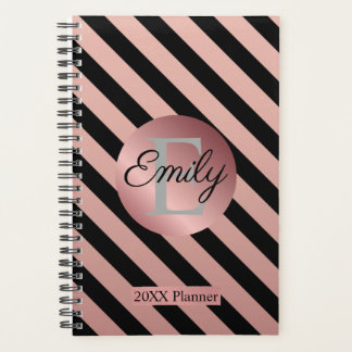 Zwarte en Roos Gold Stripe 20XX-planner Planner