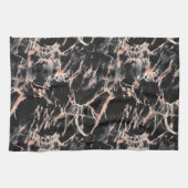 Zwarte en Roos gouden keukenhanddoeken (Horizontaal)