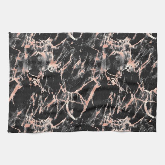 Zwarte en Roos gouden keukenhanddoeken (Horizontaal)