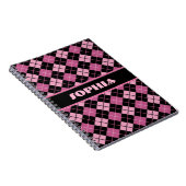 Zwarte en Roze Argyle Notitieboek (Rechterzijde)