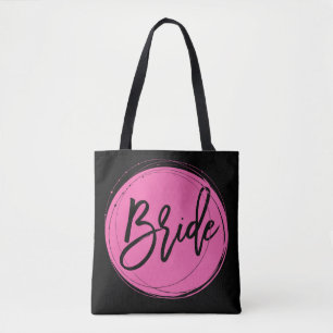 Zwarte en Roze Bruid Trouwtassen Draagtas