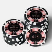 Zwarte en roze bruiloft poker chips (Opstapeling)