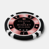 Zwarte en roze bruiloft poker chips (Enkel)