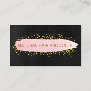 Zwarte en roze handgemaakte natuurlijke haarproduc visitekaartje