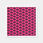 Zwarte en roze Jack op Lantaarns Servet (Voorkant)