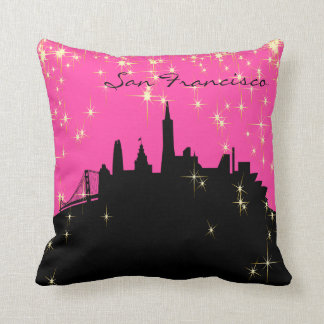 Zwarte en Roze Landmark Pillow van San Francisco Kussen