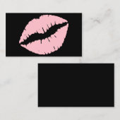 Zwarte en roze lippen visitekaartje (Voorkant / Achterkant)