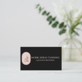 Zwarte en roze looiing visitekaartje (Staand voorkant)