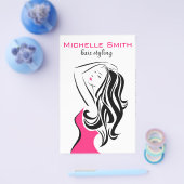 Zwarte en roze mode meisje haarstyling vrouwelijk flyer (Enkel)