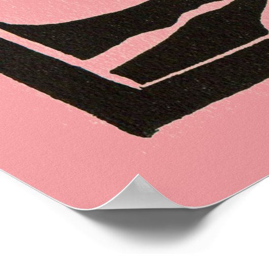 ZWARTE EN ROZE PAUW POSTER (Hoek)