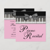 Zwarte en Roze Pianotoetsen Overweging Uitnodiging (Voorkant / Achterkant)