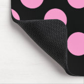 Zwarte en Roze pokadots Muismat (Hoek)