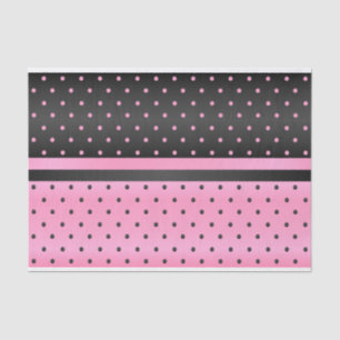 Zwarte en Roze pokadots Tissuepapier