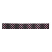 Zwarte en Roze Polka Dot Birthday Lint (Voorkant)
