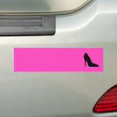 Zwarte en roze pompen bumpersticker (Op auto)