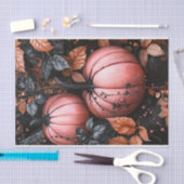 Zwarte en Roze Pompoen Herfst Decoupage Tissuepapier (Craft)