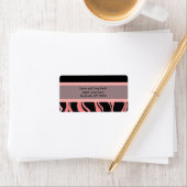 Zwarte en roze Zebra Pattern Etiket (Insitu)